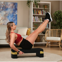 Степ платформа Hop-Sport HS-PP033AS черно-золотая