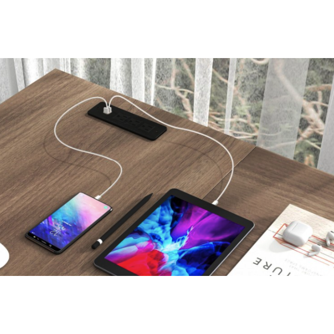 Компьютерный стол Costway Hutch L-образный с зарядным