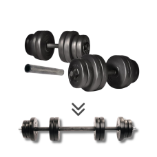 Гантелі Elitum 2х16кг + подовжувач грифа для штанги