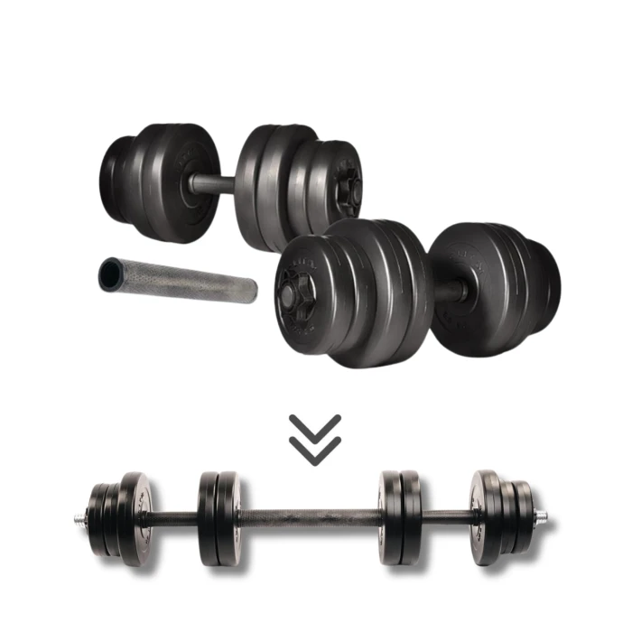 Гантелі Elitum 2х16кг + подовжувач грифа для штанги