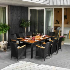 Садовая мебель Di Volio VERONA 8+1 черно-кремовая