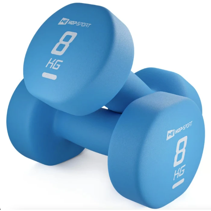 Гантели для фитнеса неопреновые круглые Hop-Sport HS-V080DR 2x8кг голубой