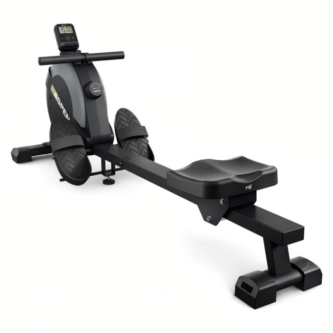 Гребний тренажер Hop-Sport HS-080R Aspen магнітний чорно-золотистий