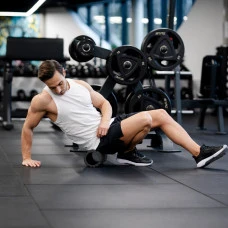 Массажный ролик Gymtek для йоги и фитнеса EVA 33*14см черно-белый