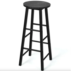 Комплект барних стільців Costway Eugad з підставкою для ніг чорний