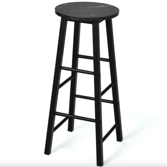 Комплект барних стільців Costway Eugad з підставкою для ніг чорний