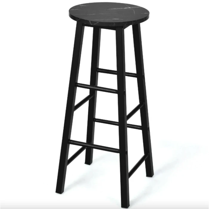 Комплект барних стільців Costway Eugad з підставкою для ніг чорний