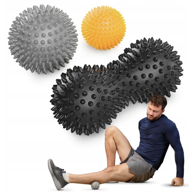 Набор массажных мячей Trex Sport TX-003MSB 3в1 для йоги и фитнеса PVC