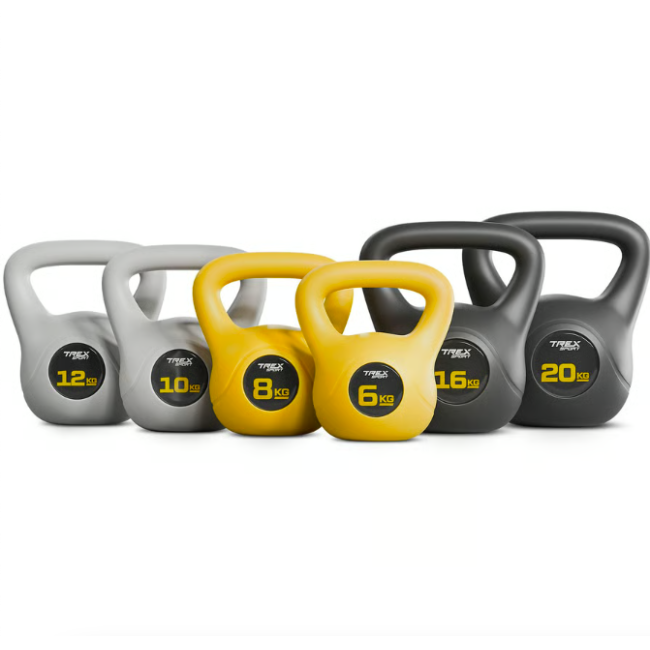 Гиря виниловая 6кг Trex Sport TX-006CKB желтая