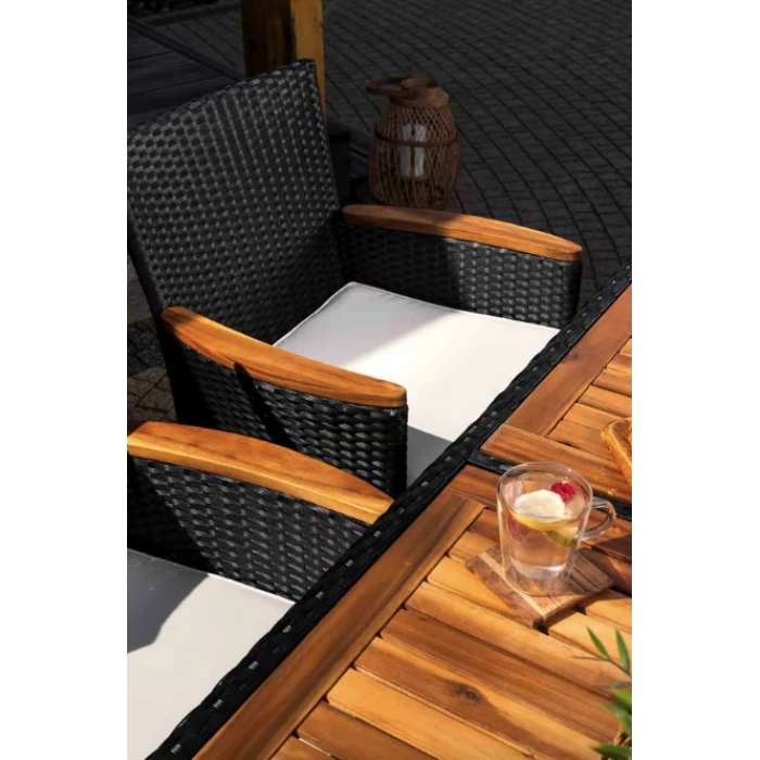 Садові меблі Di Volio VERONA 8+1 чорно-кремові