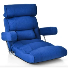 Крісло-диван Costway Mary підлогове з підлокітниками синій