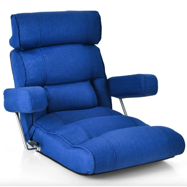 Кресло-диван Costway Mary напольное с подлокотниками синий