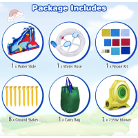 Надувний Аквапарк Costway Slide 6-в-1 з гіркою для скелелазіння (без вентилятора)