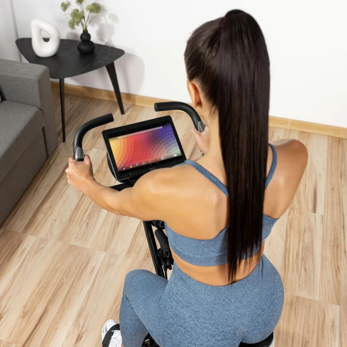 Велотренажер Gymtek FX600 магнитный складной с эспандерами серебряный