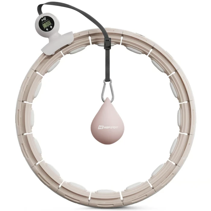 Хулахуп Hop-Sport HS-C113HH масажний з обважнювачем та лічильником бежевий