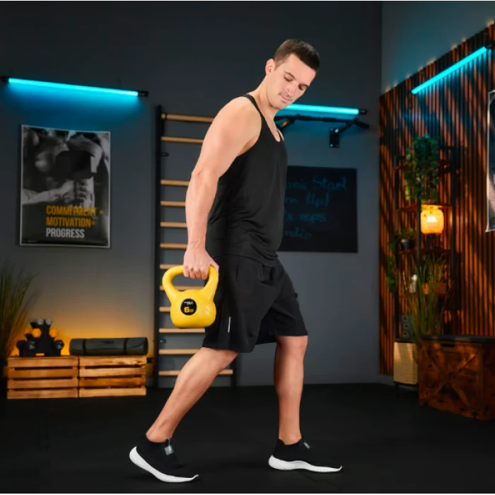 Гиря вінілова 6кг Trex Sport TX-006CKB жовта