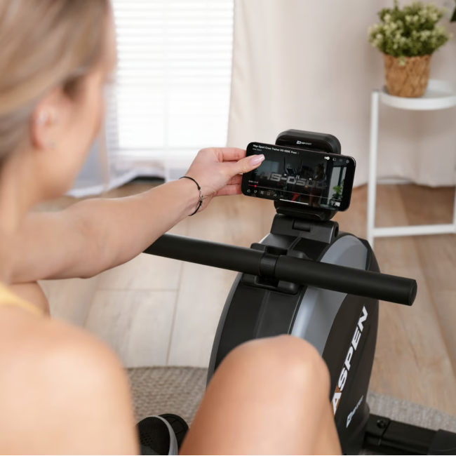 Гребний тренажер Hop-Sport HS-080R Aspen магнітний чорно-золотистий