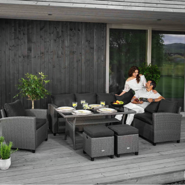 Набір садових меблів Di Volio ROSSANO сірий/графітовий
