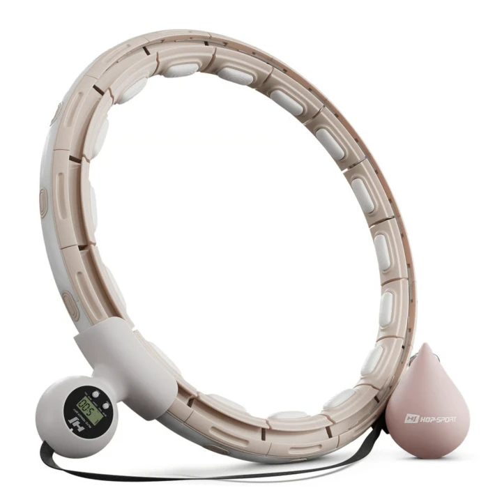 Хулахуп Hop-Sport HS-C113HH масажний з обважнювачем та лічильником бежевий