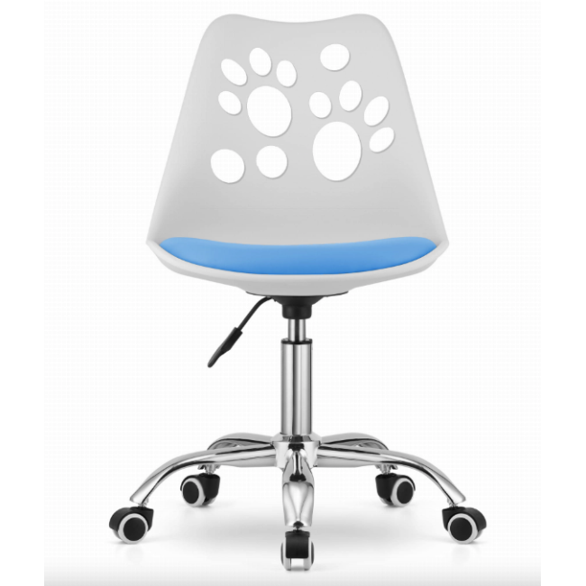 Офісне крісло Leobert Print біло-блакитний