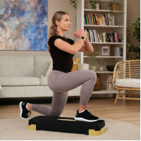 Степ платформа Hop-Sport HS-PP033AS черно-золотая