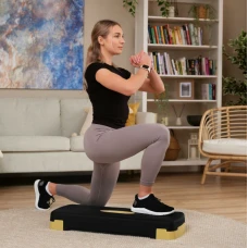 Степ платформа Hop-Sport HS-PP033AS черно-золотая