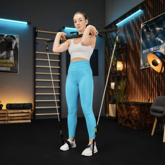 Палка гимнастическая с эспандерами Trex Sport TX-023TS 14-74кг