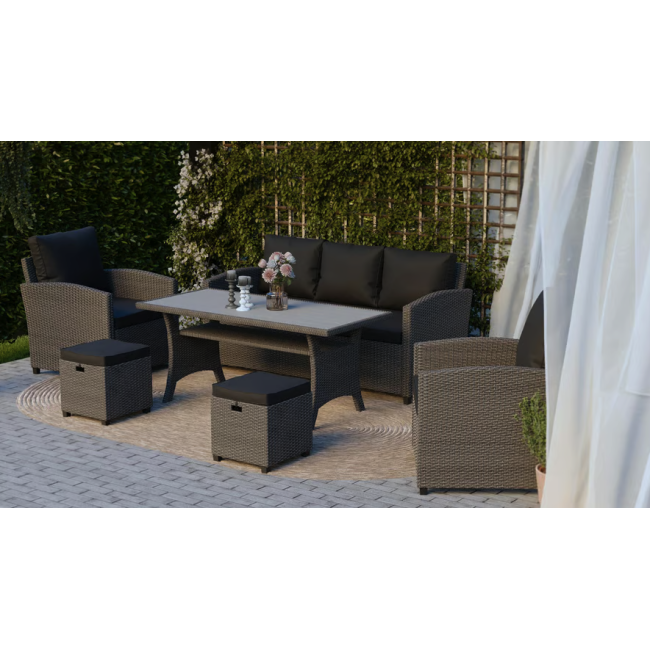 Комплект садовой мебели Di Volio Genova Серый/Графитовый