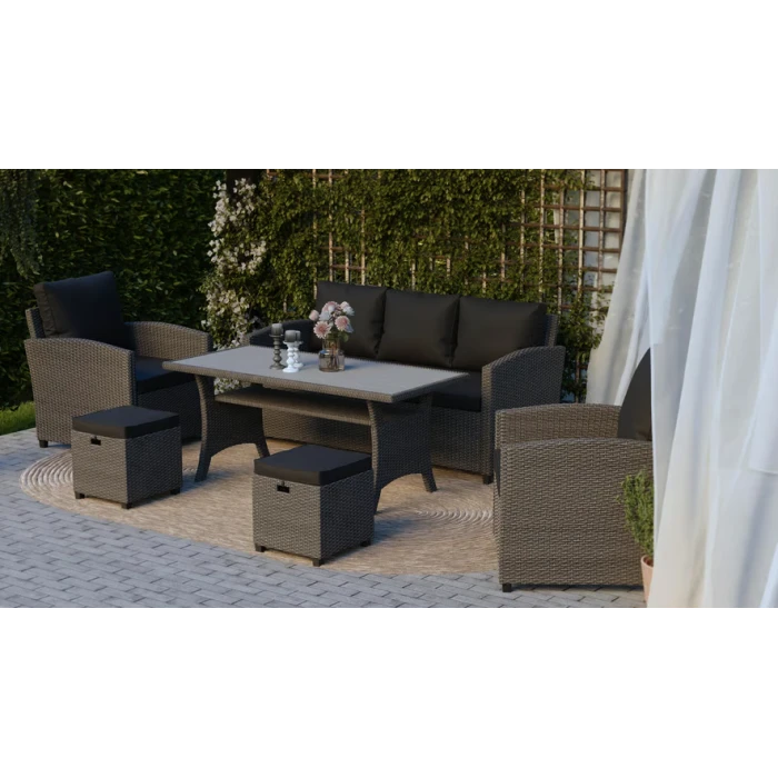 Комплект садовой мебели Di Volio Genova Серый/Графитовый