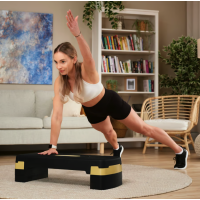 Степ платформа Hop-Sport HS-PP033AS черно-золотая