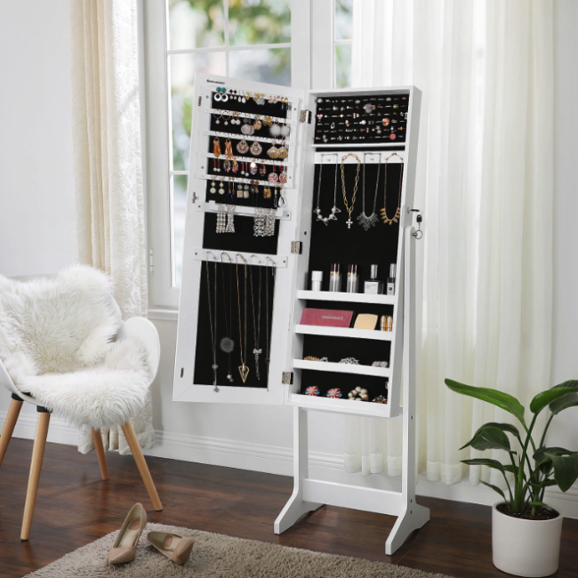 Напольное зеркало-шкаф Leobert Inessa белый