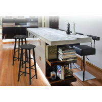 Комплект барних стільців Costway Eugad з підставкою для ніг чорний