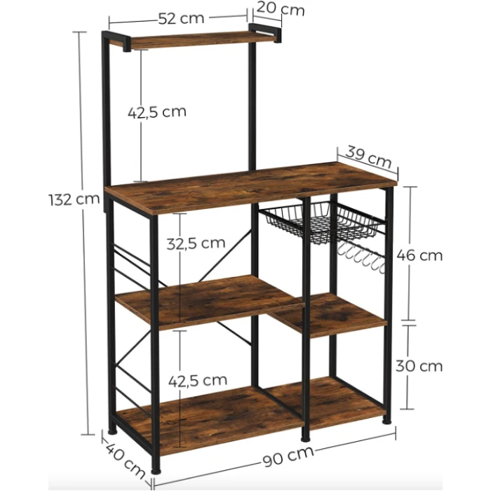 Кухонный стеллаж Leobert Supretto с местом для микроволновки в стиле Loft