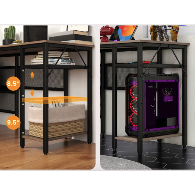 Компьютерный стол Costway Hutch L-образный с зарядным