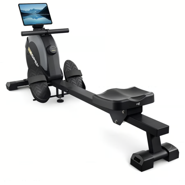 Гребний тренажер Hop-Sport HS-080R Aspen магнітний чорно-золотистий