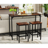 Барный стол и 2 барных стула Costway Hoobro в стиле Loft