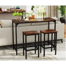 Барний стіл та 2 барні стільці Costway Hoobro в стилі Loft