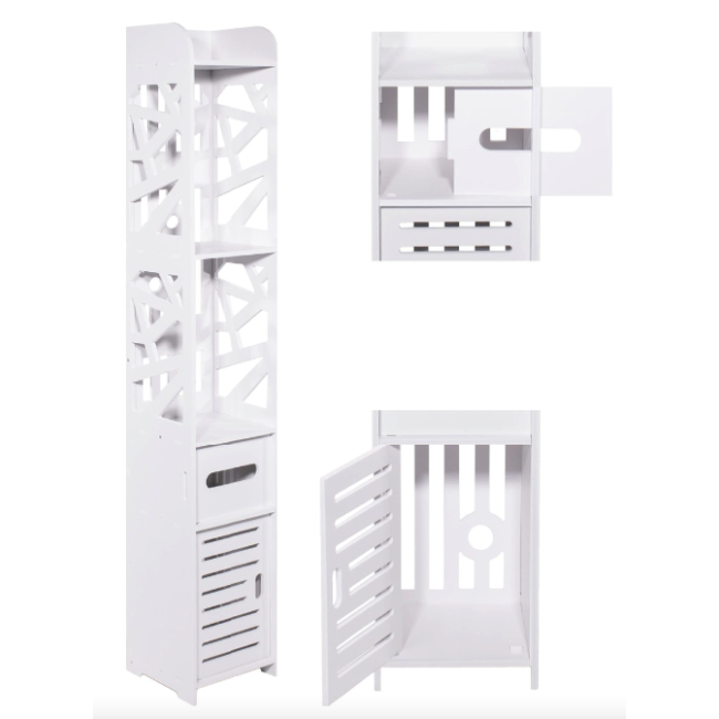 Пенал-шкаф Leobert Cubic для ванны 120см напольный