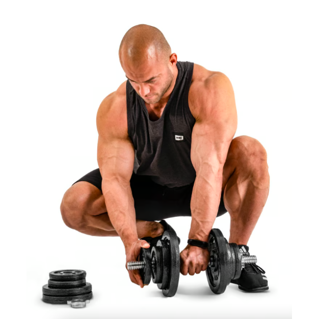 Гантеля металлическая Hop-Sport New 10кг с перчатками