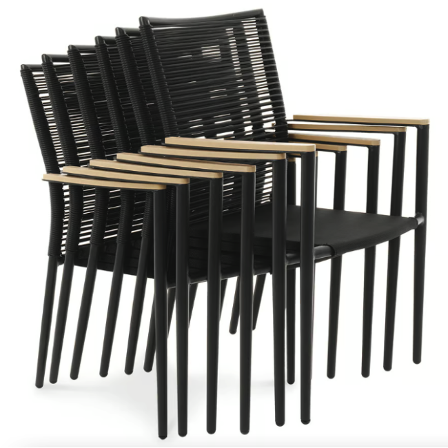 Комплект садових меблів Di Volio Acona 6+1 чорний/бежевий