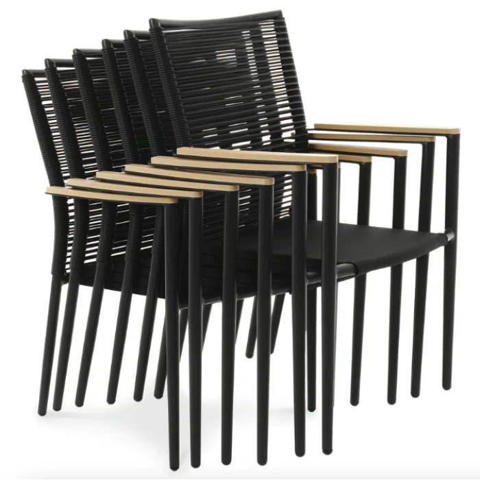 Комплект садових меблів Di Volio Acona 6+1 чорний/бежевий