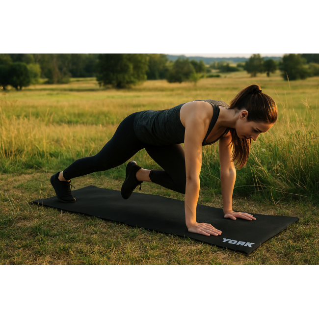 Килимок (мат) для фітнесу та йоги York Fitness 0,3см чорний
