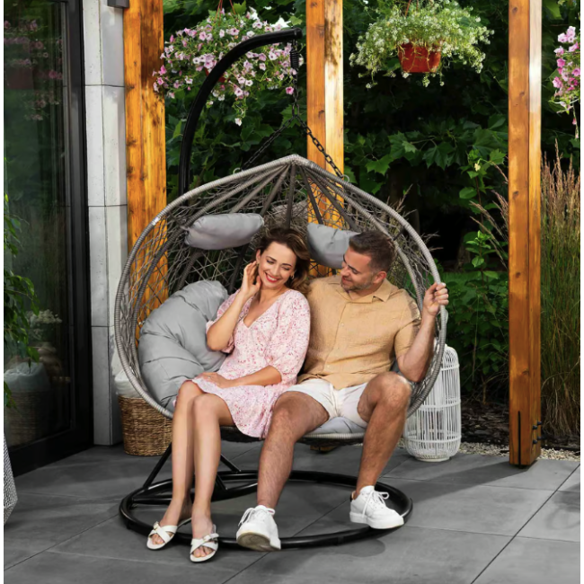 Підвісне крісло-кокон Di Volio Foggio двомісне сірий