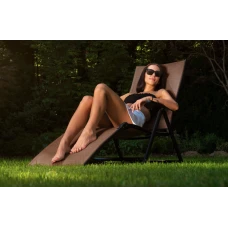 Садовый шезлонг с алюминиевой рамой Di Volio Bolzano коричневый