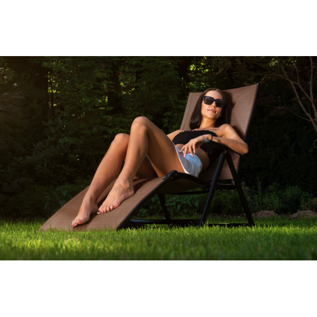 Садовый шезлонг с алюминиевой рамой Di Volio Bolzano коричневый