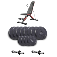 Набір Elitum Titan гантелі 2х26кг з лавою Hop-Sport HS-2080 HB