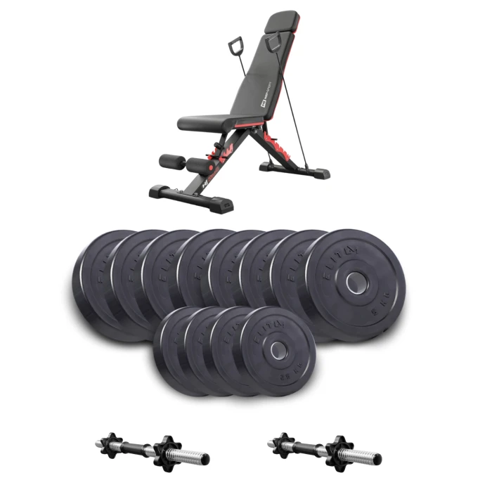 Набір Elitum Titan гантелі 2х26кг з лавою Hop-Sport HS-2080 HB