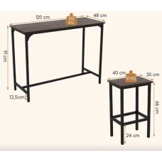 Барний стіл та 2 барні стільці Costway Hoobro в стилі Loft