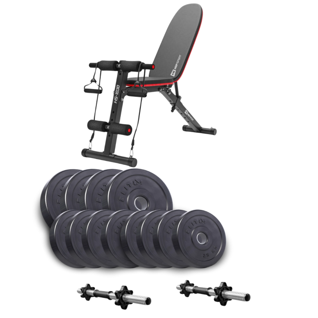 Набір Elitum Titan гантелі 2х21кг з лавою HS-1030 F