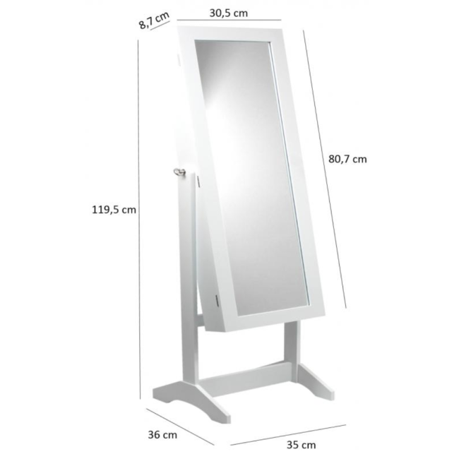Напольное зеркало-шкаф Chomik VICTORIA белый